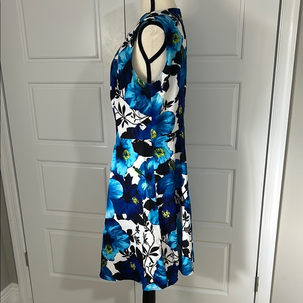 AB Studio Women’s Blue Floral Sleeveless Midi Dress - Picture 5 of 9